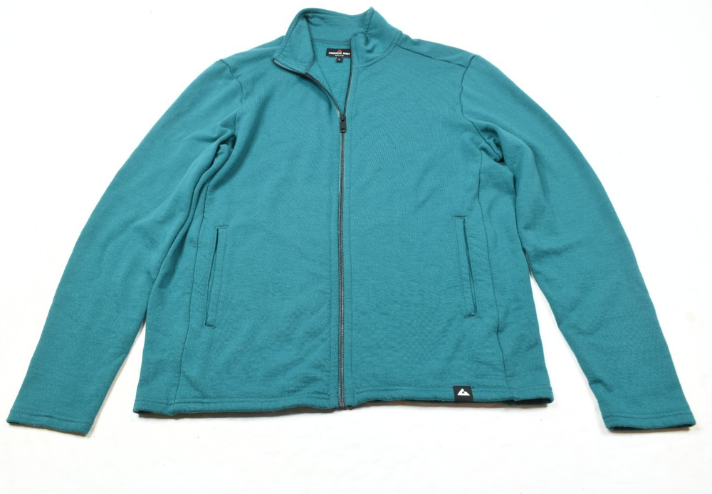 American Giant Sweater Mens Large Blue Long Sleeve Full-Zip Merino Wool Regular